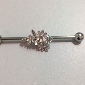 Flower industrial body jewelry